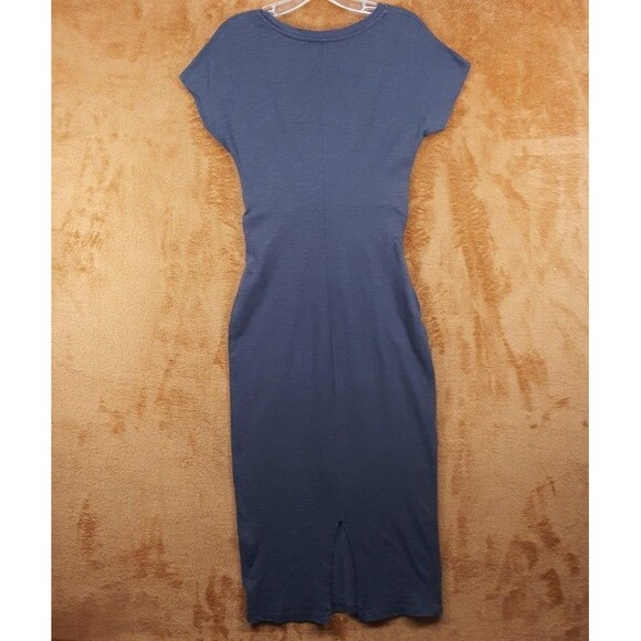 ALLSAINTS Midi Dress Womens Medium Dark Gray Pullover Knotted Stretch PALOMA - Picture 4 of 10